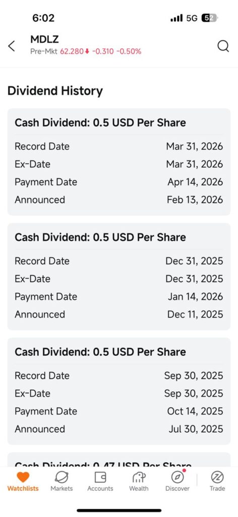 dividend history moomoo